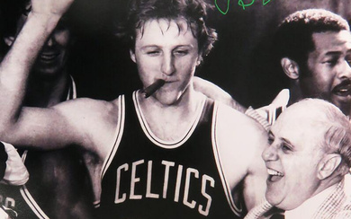 Larry Bird Signed Celtics 16x20 Photo (Schwartz & Bird)