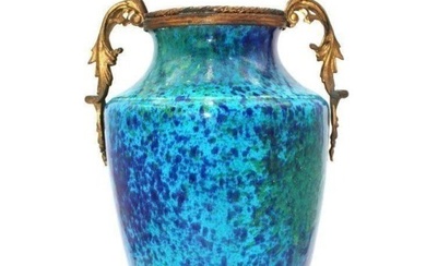 Late 19th Century Bosh Belgian Porcelain Vase with Bronze