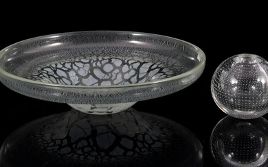 Leerdam glass bowl with crackle