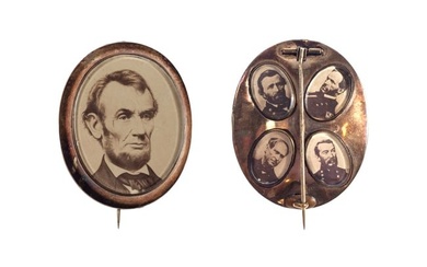 Lincoln & Generals Albumen Brooch