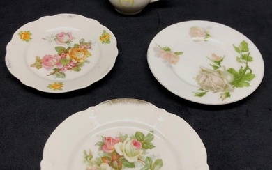 Lot of 4 Assorted Vintage Antique China Dishes - Floral Rose Patterns