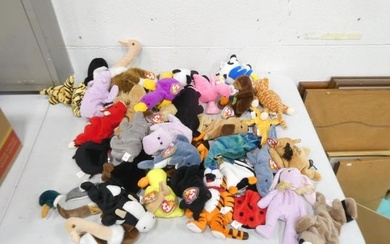 Lot of Ty Beanie Babies Etc with Tags incl Daisy the Cow, Happy the Hippo, etc plus Tony the Tiger