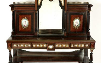 Louis XVI Sevres Style Plaques Writing Desk