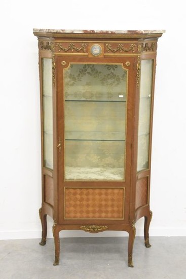 Louis XVI style marble top display case (ht...