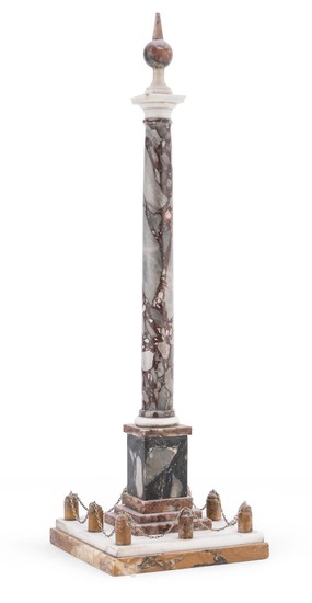 MODEL OF COLUMN IN MARBLES - 19TH CENTURY