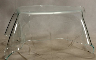 LAUREL FYFE MODERNIST BENT GLASS, HANDKERCHIEF TABLE