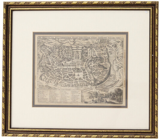 Map of Jerusalem and the Temple, 17th century.