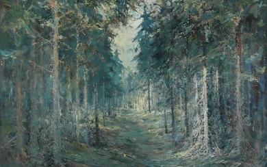 Marian Mokwa (b. Malary 1889, d. Sopot 1987) Forest scenery. Signed Mokwa...