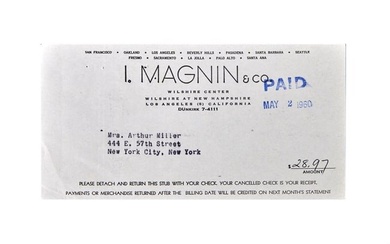 Marilyn Monroe | I. Magnin & Co. Bill Statements