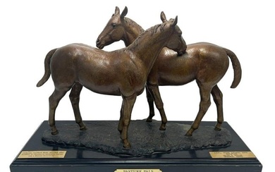 Marilyn Newmark, (American 1928-2013) patinated bronze sculpture titled "Pasture Pals".
