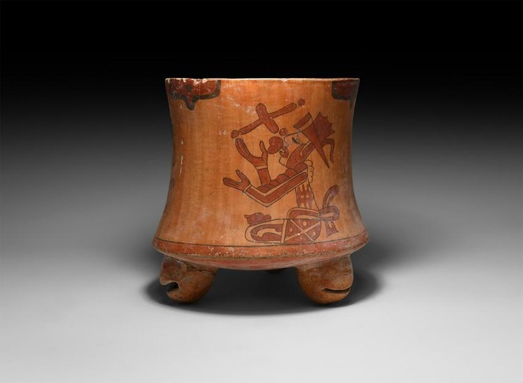 Mayan Vessel with Blood Ritual Scenes
