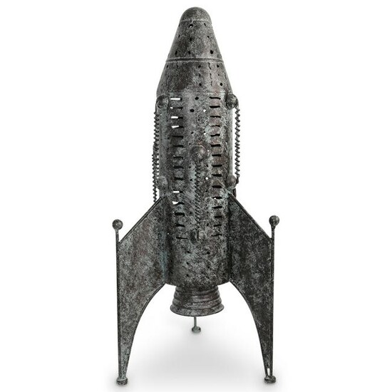 Metal Spaceship/Rocket Candle Holder