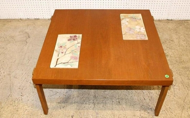 Mid century modern signed tile top cocktail table