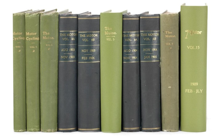 Motor Cycling and Motoring/The Motor: bound Volumes 1-7 (1902-1905) and Volume 15 (1909)