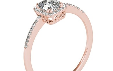 Natural 1.2 CTW Diamond Engagement Ring 14K Rose Gold