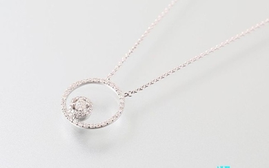 Necklace "Cercle" white gold 750 thousandths set with...