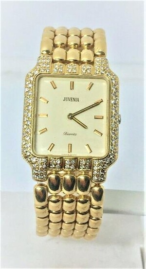 New Solid 18k Yellow Gold JUVENIA Unisex watch with