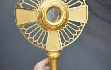 Nice Older Gold Plated Benziger Bros. Monstrance with