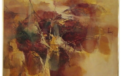 Non-Objective Abstract Oil Painting, 20th Century