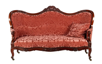 (-), Walnut veneer Biedermeier 3-seater butterfly sofa with...