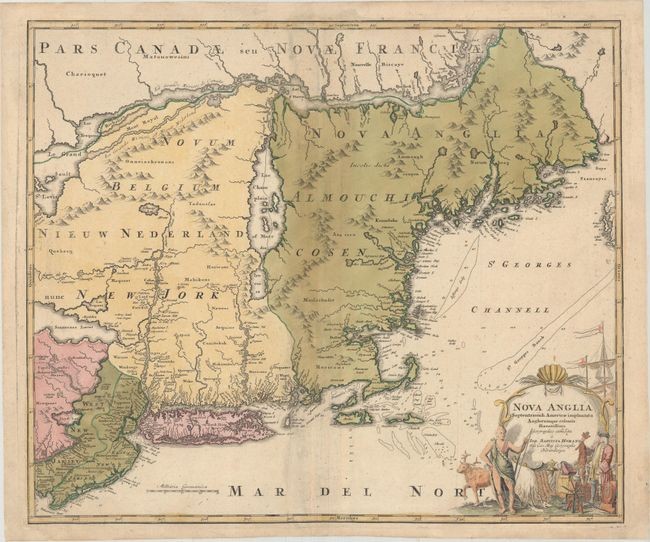"Nova Anglia Septentrionali Americae Implantata Anglorumque Coloniis Florentissima", Homann, Johann Baptist