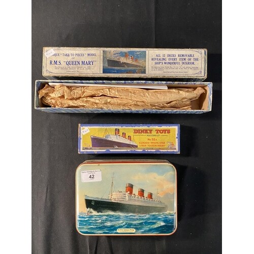 OCEAN LINER: Dinky Toys No. 52A. Cunard White Star liner Que...
