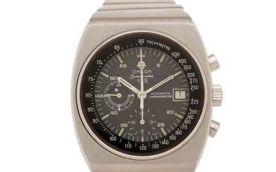 Omega. An impressive stainless steel automatic calendar chronograph bracelet watch...