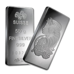 One piece 500 gram 0.999 Fine Silver Bar PAMP Suisse