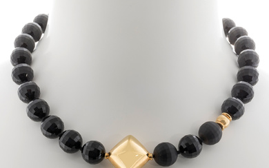Onyx and gold necklace