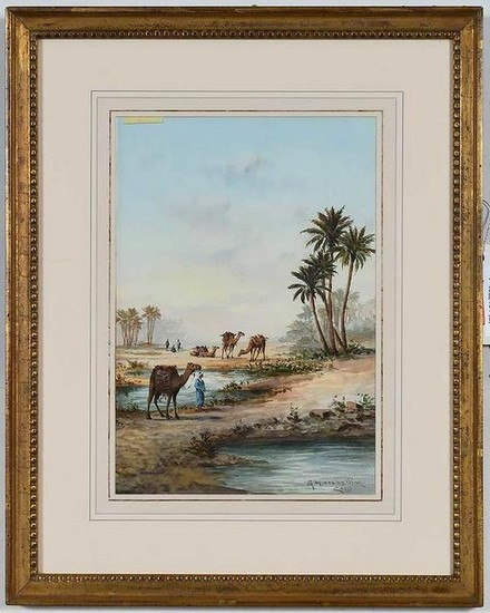 Orientalist Watercolor, A. Marchellina