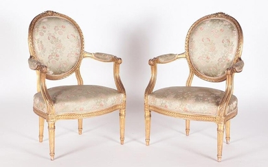PAIR OF FRENCH LOUIS XV STYLE ARM CHAIRS C.1900