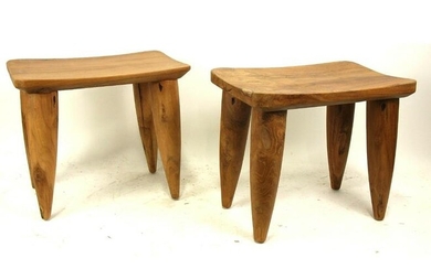 PAIR OF MODERN WOODEN STOOLS