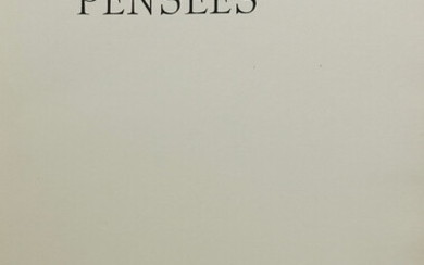 PASCAL, B. Pensées. Munich, Bremer Presse, 1930. 363, (5) pp....