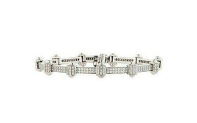 PHILIPPE CHARRIOL 18k White Gold Pave Diamond Bracelet 1.00 Tcw