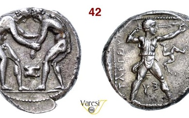 PISIDIA - Selge (400-325 a.C.) Statere D/ Due lottatori; al...