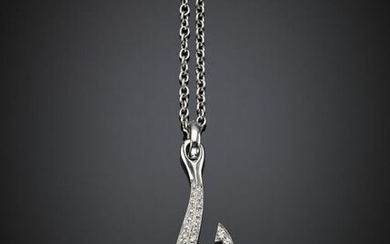 POMELLATO White gold chain with a diamond hook pendant