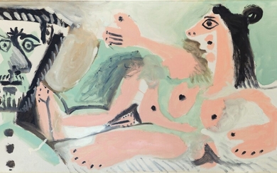 Pablo Picasso Nu allongé et buste d'homme