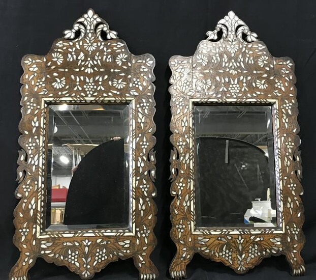 Pair Mother of Pearl Inlay Mirrors