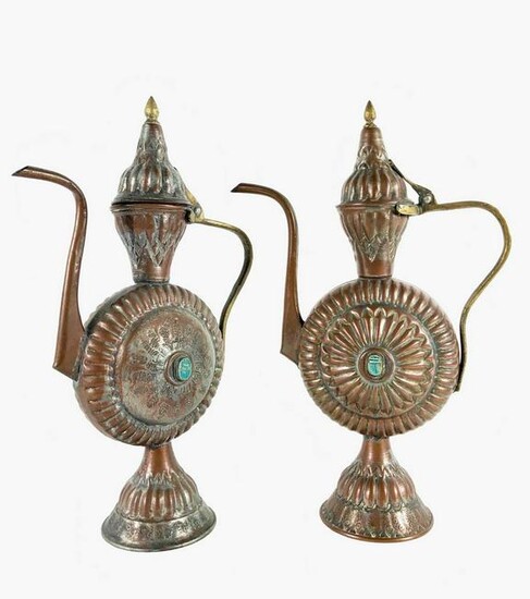 Pair Of Egyptian Tea Ewers, Circa 1900