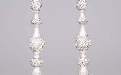 Pair of Edwardian Silver Table Candlesticks, Jacob