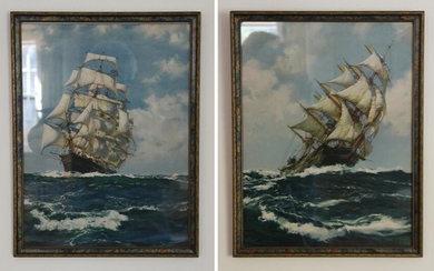 Pair of Prints, Sailing Ships at Sea