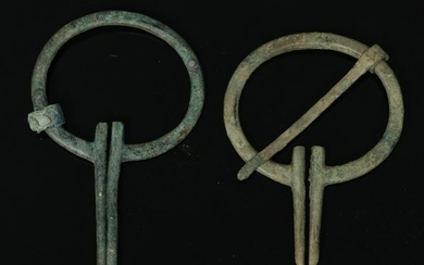 Pair of Viking Bronze Penannular Brooches
