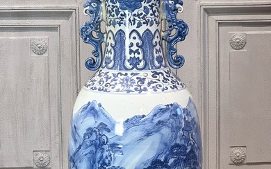 Palace Size Blue And White Porcelain Vase