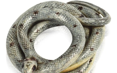 Palissy Majolica Model of a Coiled Snake