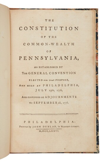 Pennsylvania | The first independent state constitution issued after the Declaration of Independence