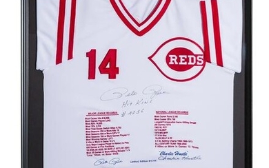 Pete Rose Signed Stats Jersey