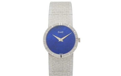 Piaget, an 18ct white gold lapis lazuli bracelet watch