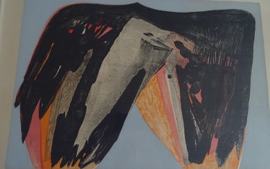 Pierre Wemaëre: Composition. Signed P. Wemaëre. Lithograph in colours, no. 49/100. 50×67 cm.