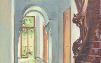 Pieter Stobbaerts (1865-1948), the hall, 35,5 x 46,5 cm