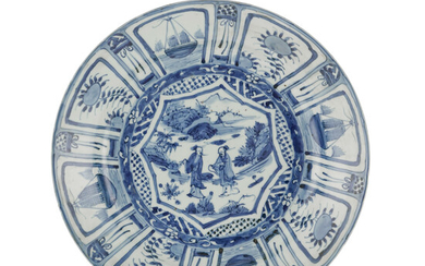 Plat en porcelaine Kraak, Chine, dynastie Ming, diam. 41,5 cm